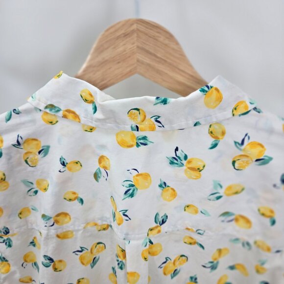 Croft and Barrow White Lemon Button Down Roll Tab Long Sleeved Shirt Size 1x - Picture 8 of 15